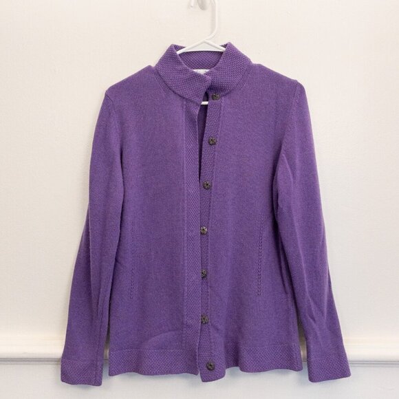 Morris Italy Merino Wool & Cashmere Button-Up Sweater – Size 14 (US) / 46 (IT)